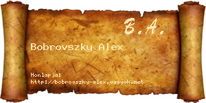 Bobrovszky Alex névjegykártya