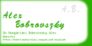 alex bobrovszky business card